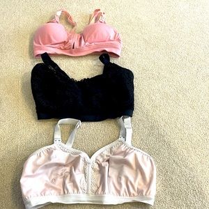 Bundle of pumping nursing bras , dairy fairy PP and simple wishes L full cup